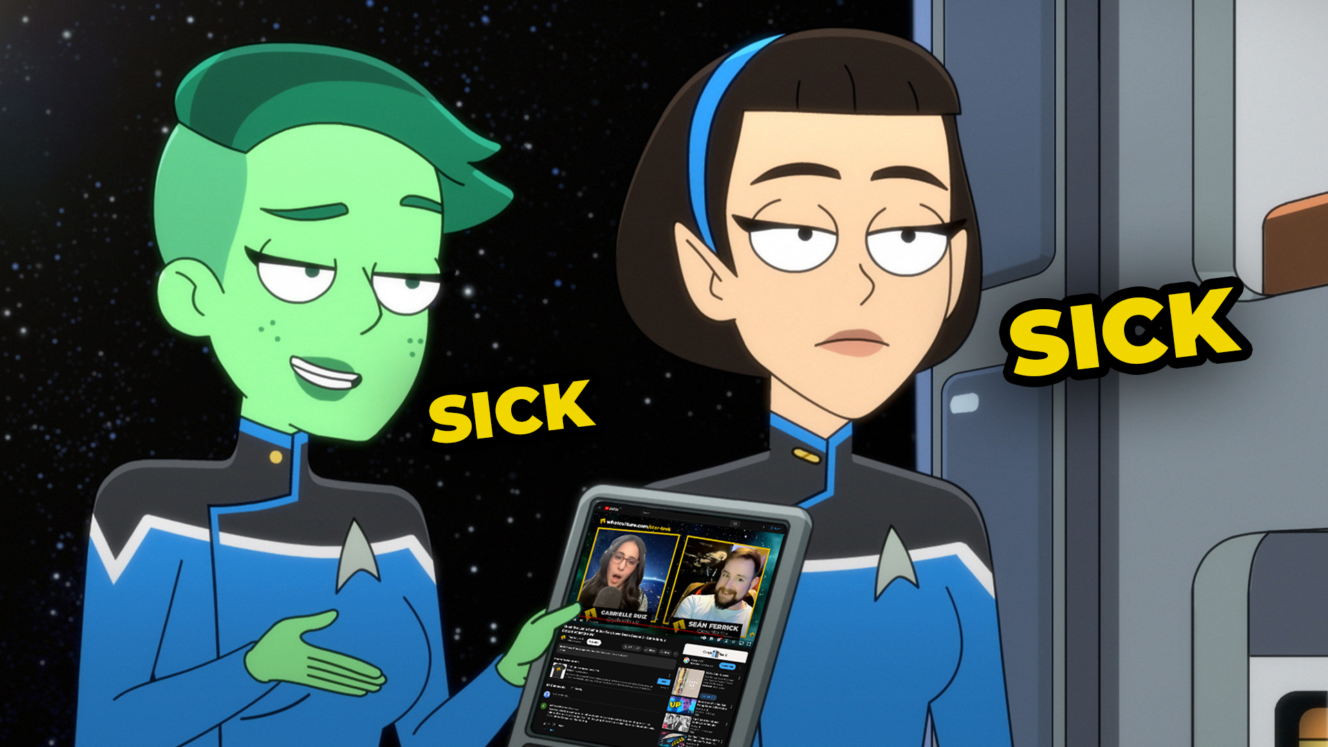 Sick Star Trek Lower Decks Season 5 Gabrielle Ruiz Tlyn Tendi