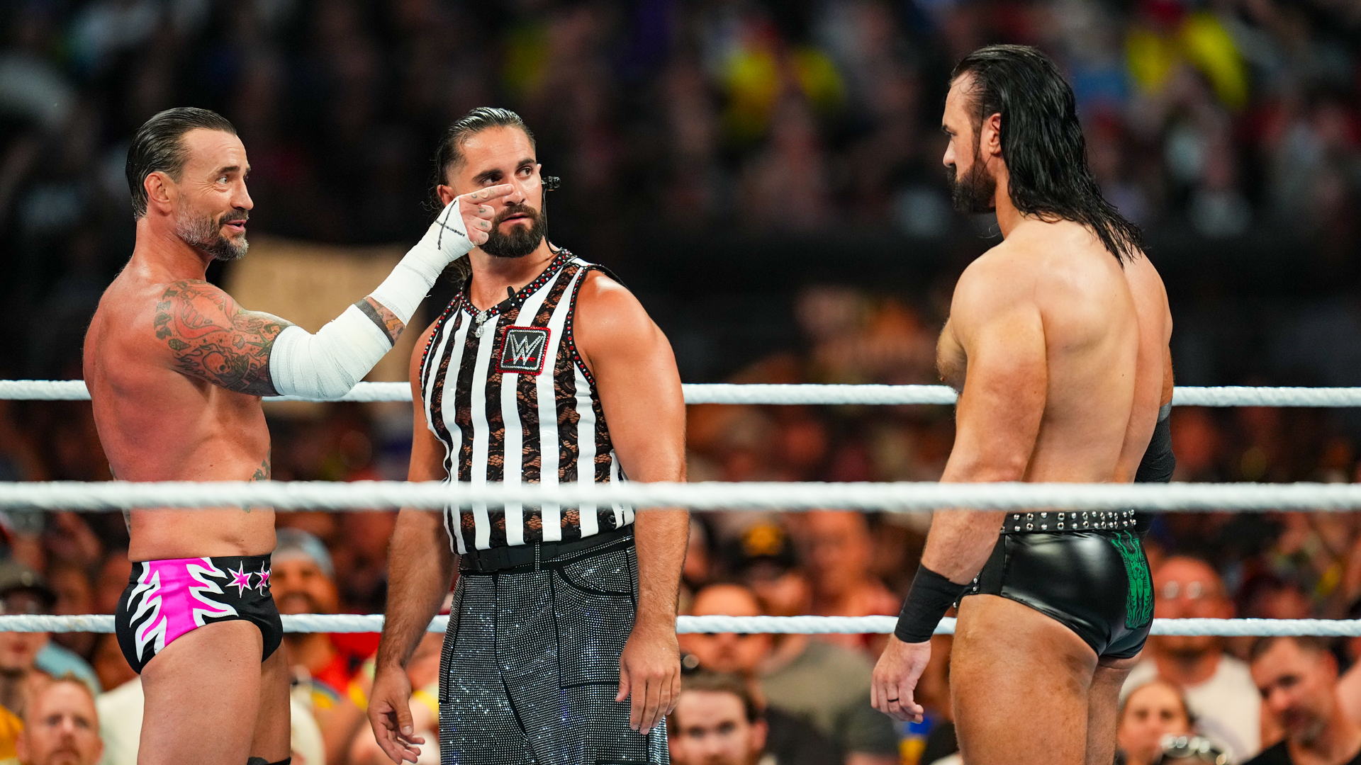 WWE SummerSlam 2024 CM Punk Drew McIntyre Seth Rollins