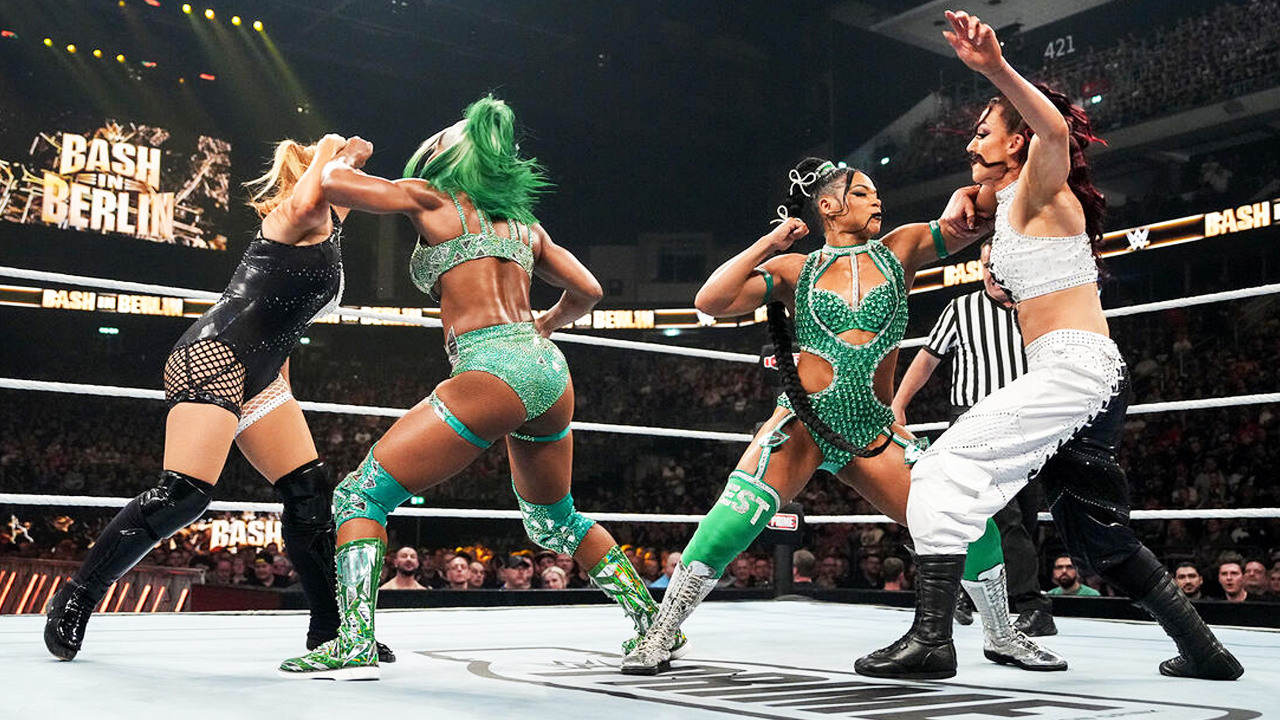 WWE Bash in Berlin Isla Dawn Alba Fyre Jade Cargill Bianca Belair