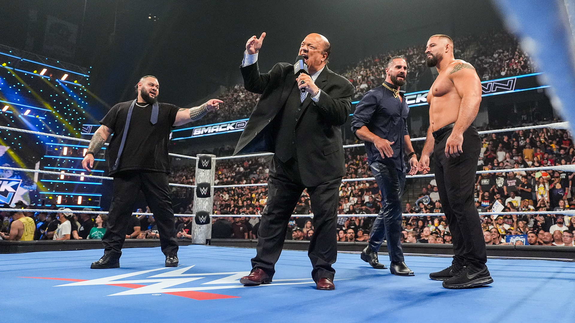 Paul Heyman Seth Rollins Bron Breakker Bronson Reed