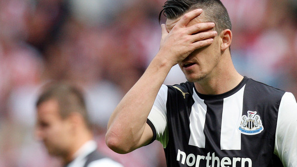 Newcastle United's Joey Barton, is seen during their English Premier League soccer match against Sunderland at the Stadium of Light, Sunderland, England, Saturday, Aug. 20, 2011. (AP Photo/Scott Heppell)