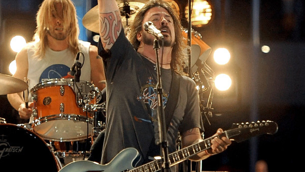 FILE- Dave Grohl and the Foo Fighters performs during the 54th annual Grammy Awards in this file photo dated Sunday, Feb. 12, 2012, in Los Angeles. On Tuesday Aug. 28, 2012, music industry online magazine NME says the Foo Fighters have played their 