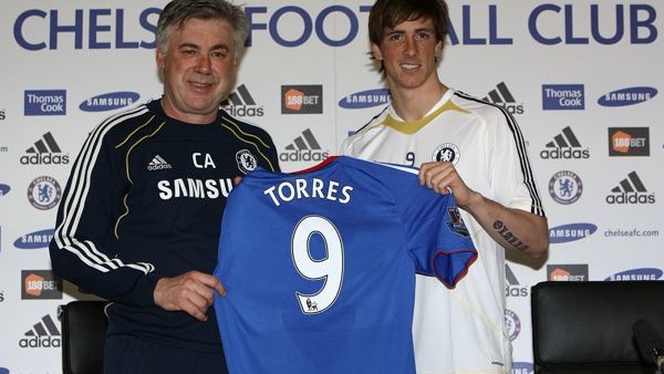 File photo dated 04-02-2011 of Chelsea new signing Fernando Torres (right) and manager Carlo Ancelotti.
