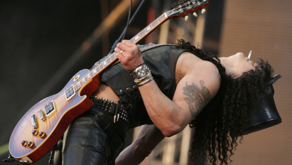 Velvet Revolver's Slash performs at the Live 8 concert in Hyde Park, London, Saturday July 2, 2005. The concert was part of a series of free concerts being held around the world designed to press leaders of the rich G8 countries to help impoverished Afric