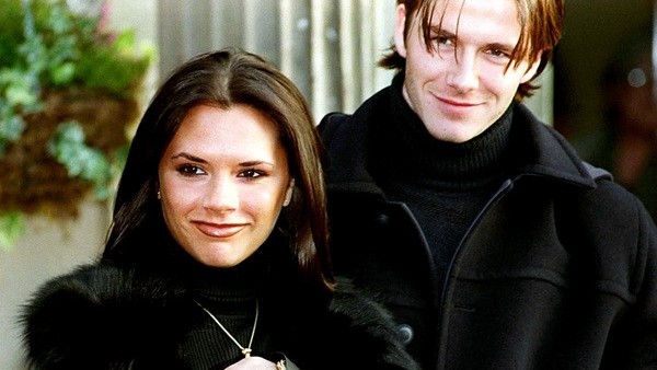 Victoria Adams (Posh Spice) and David Beckham the Manchester United footballer leave the Hotel near Crewe today (Sunday) where the announcement of their future wedding was made.