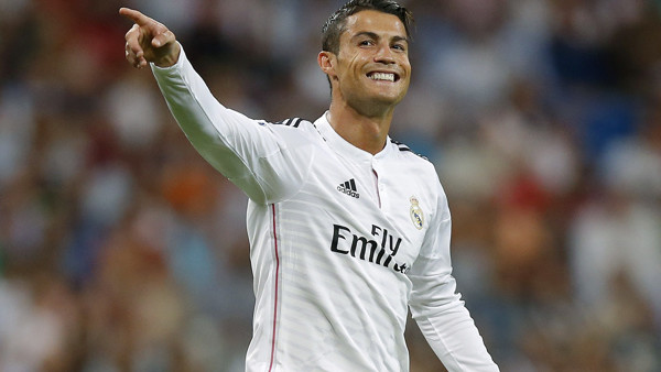 FILE - In this Sept. 16, 2014 file photo, Real Madrid's Cristiano Ronaldo reacts after missing a chance during a Champions League Group B soccer match against Basel at the Santiago Bernabeu stadium in Madrid, Spain. Christopher Renzi, of Rhode Island,