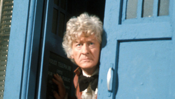 3rd Doctor looking out of TARDIS