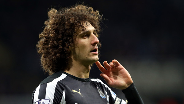 Newcastle United's captain Fabricio Coloccini stands dejected after being defeated by Southampton at the end of their English Premier League soccer match between Newcastle United and Southampton at St James' Park, Newcastle, England, Saturday, Jan. 17, 20