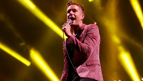 Brandon Flowers of The Killers performing on the Main Stage during day two of the V Festival, at Hylands Park in Chelmsford, Essex.