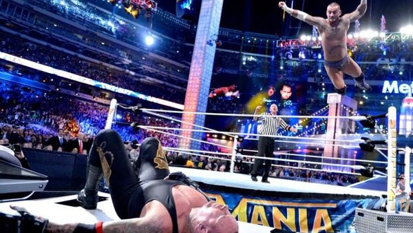 CM Punk Undertaker Flying Elbow WrestleMania 29