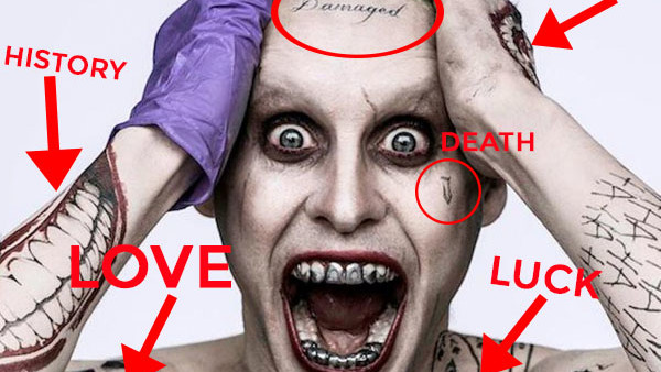 Jokers Tattoos in Suicide Squad