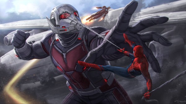 Captain America Civil War Concept Art Giant Man Spider-Man