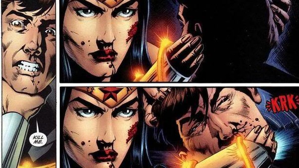 Wonder Woman beheads Medusa
