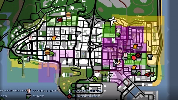 Map of GTA:San Andreas based off of its real life counterparts