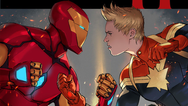 Civil War II Captain Marvel Iron Man