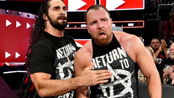 Seth Rollins holds back Dean Ambrose