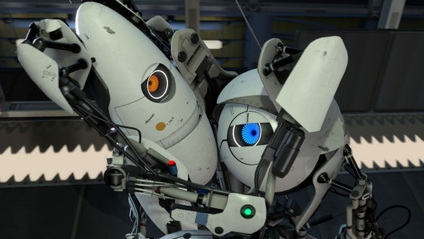 Portal 2 robots hug