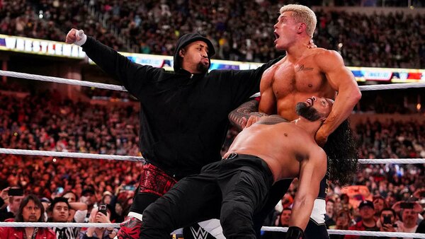 WWE WrestleMania 39 Roman Reigns Solo Sikoa Cody Rhodes