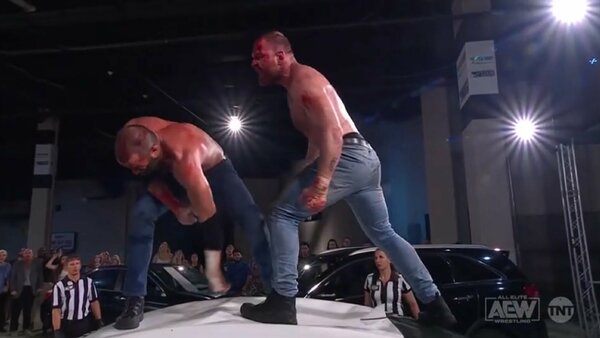 Jon Moxley Trent Berretta Parking Lot Brawl