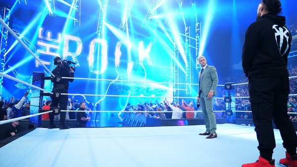 WWE SmackDown The Rock Cody Rhodes Roman Reigns
